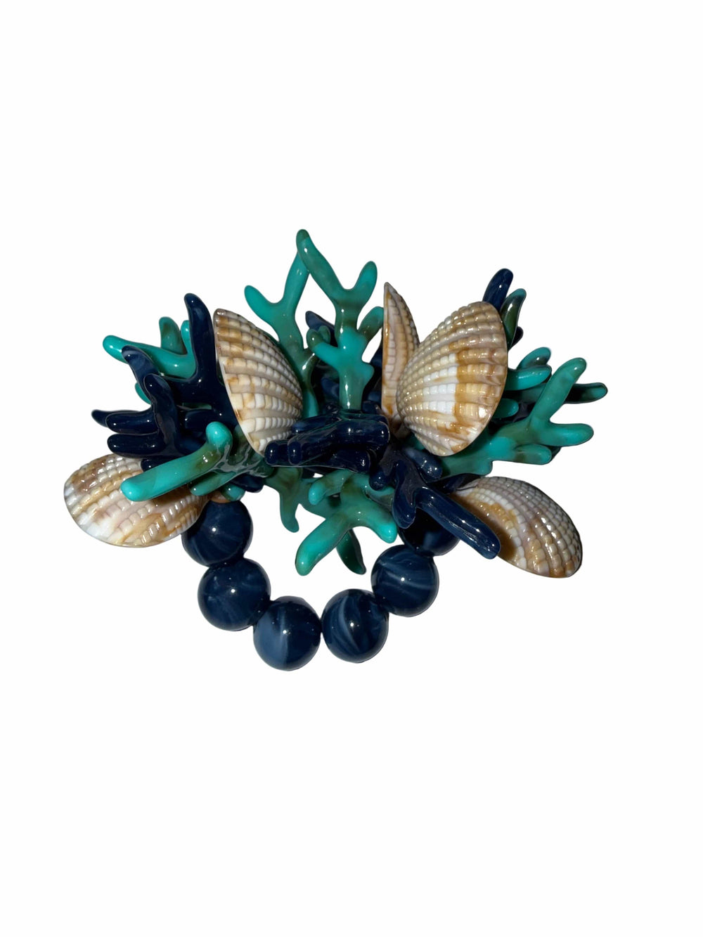 FineLeaf Porta Guardanapos Coral Azul  <br> kit com 4 Unidades