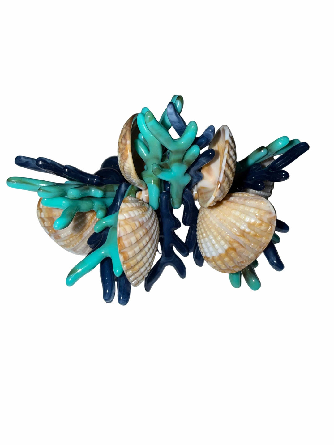 FineLeaf Porta Guardanapos Coral Azul  <br> kit com 4 Unidades