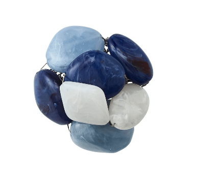 FineLeaf Porta Guardanapos Pedra do Mar  <br> KIM SEYBERT Azul - kit com 4 unidades