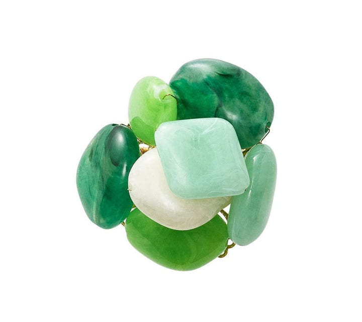 FineLeaf Porta Guardanapos Pedra do Mar  <br> KIM SEYBERT Verde   - kit com 4 unidades