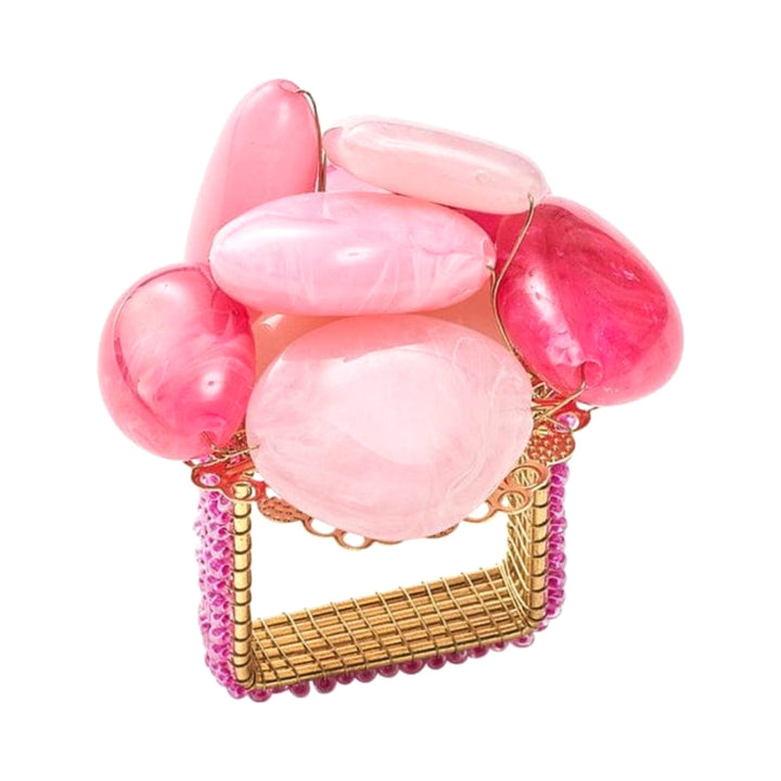FineLeaf Porta Guardanapos Porta Guardanapos Pedra do Mar – KIM SEYBERT PINK - kit com 4 unidades