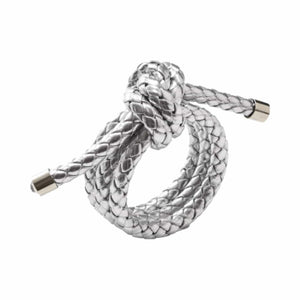 Porta Guardanapos Kim Seybert Rope Prata, Kit com 4