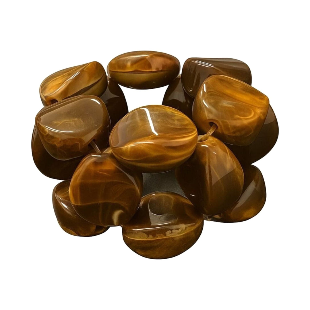 FineLeaf Porta Guardanapos Porta Guardanapos Stone Marrom – kit com 4 Unidades