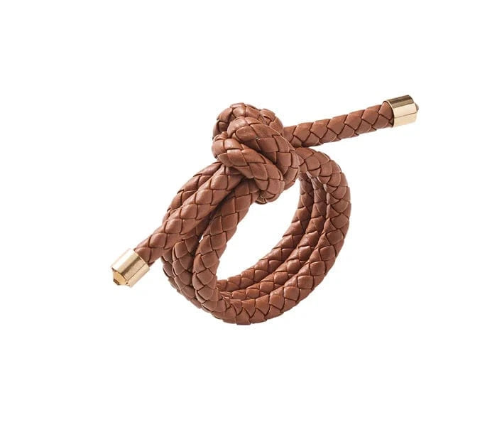 FineLeaf Porta Guardanapos Rope <br> KIM SEYBERT Camel - kit com 4 unidades