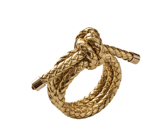 FineLeaf Porta Guardanapos Rope <br> KIM SEYBERT Ouro - kit com 4 unidades