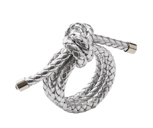 FineLeaf Porta Guardanapos Rope <br> KIM SEYBERT Prata - kit com 4 unidades
