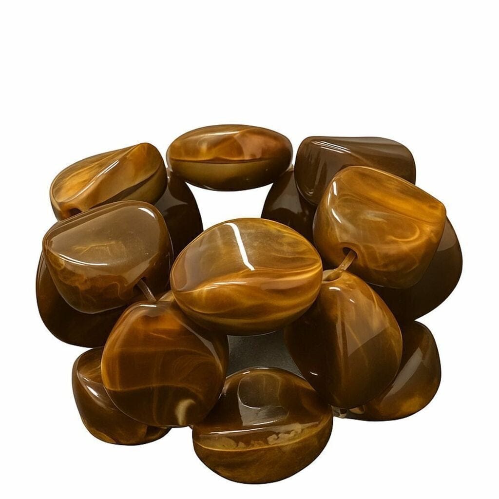 FineLeaf Porta Guardanapos Stone Marrom <br> kit com 4 Unidades