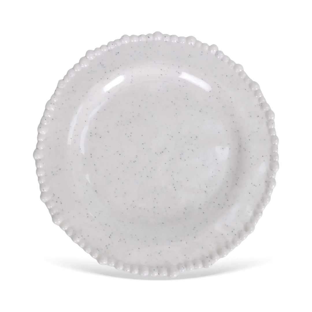 FineLeaf Pratos Conjunto com 6 Pratos de Sobremesa de Melamina Dots Branco