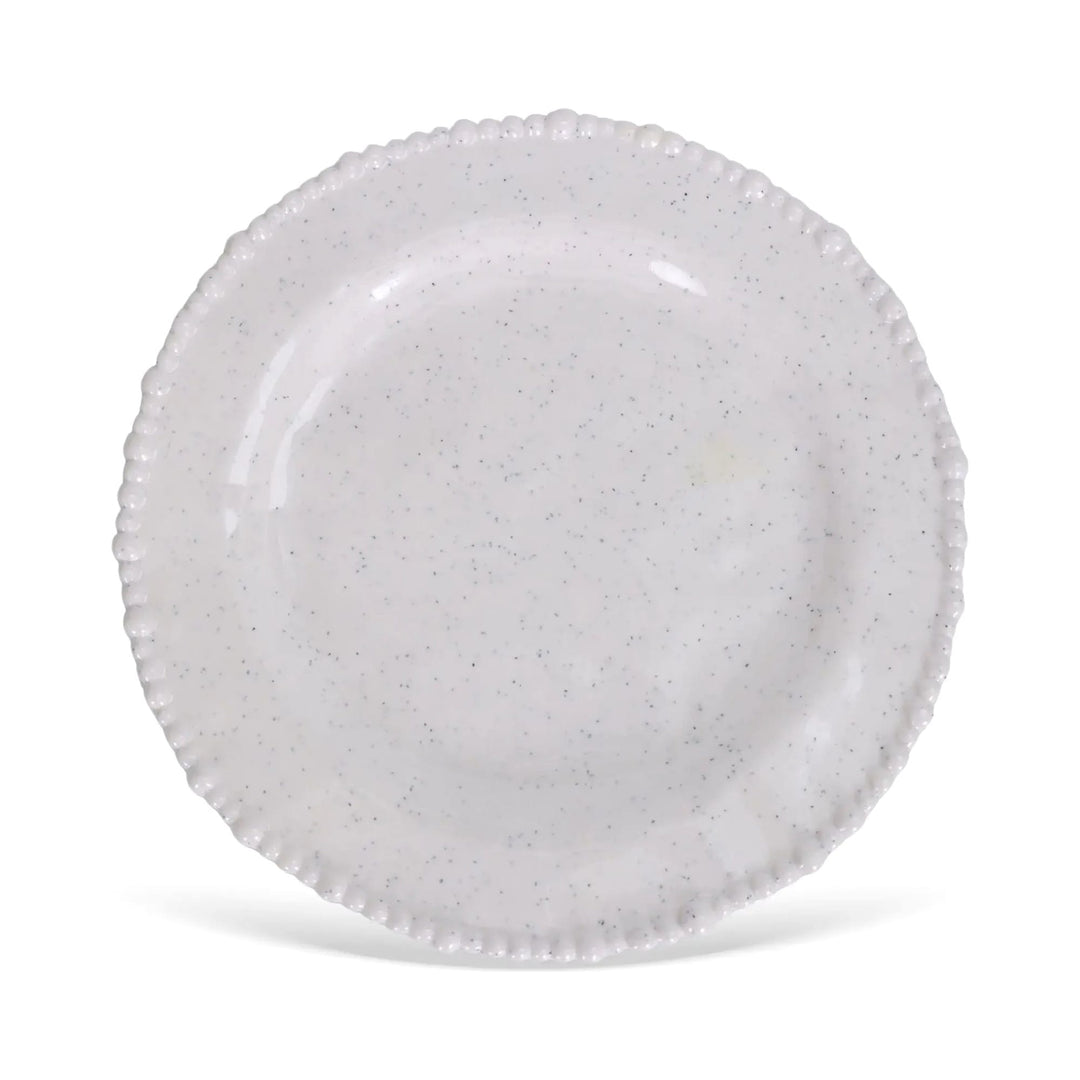 FineLeaf Pratos Conjunto com 6 Pratos Rasos de Melamina Dots Branco