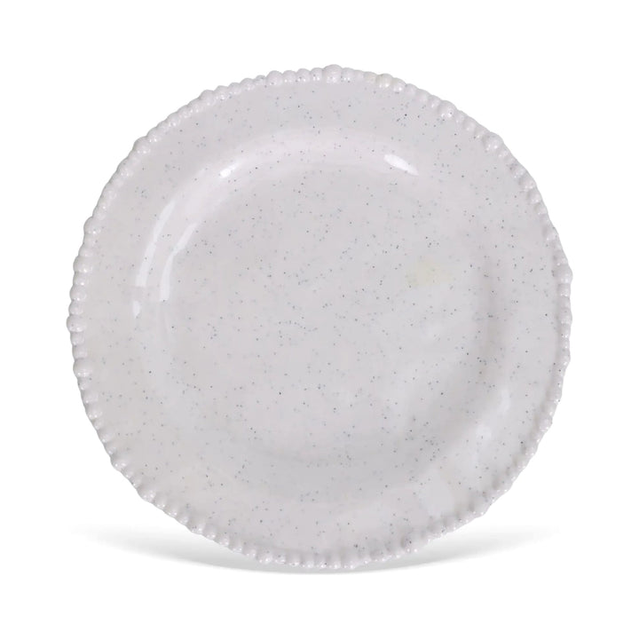 FineLeaf Pratos Conjunto com 6 Pratos Rasos de Melamina Dots Branco
