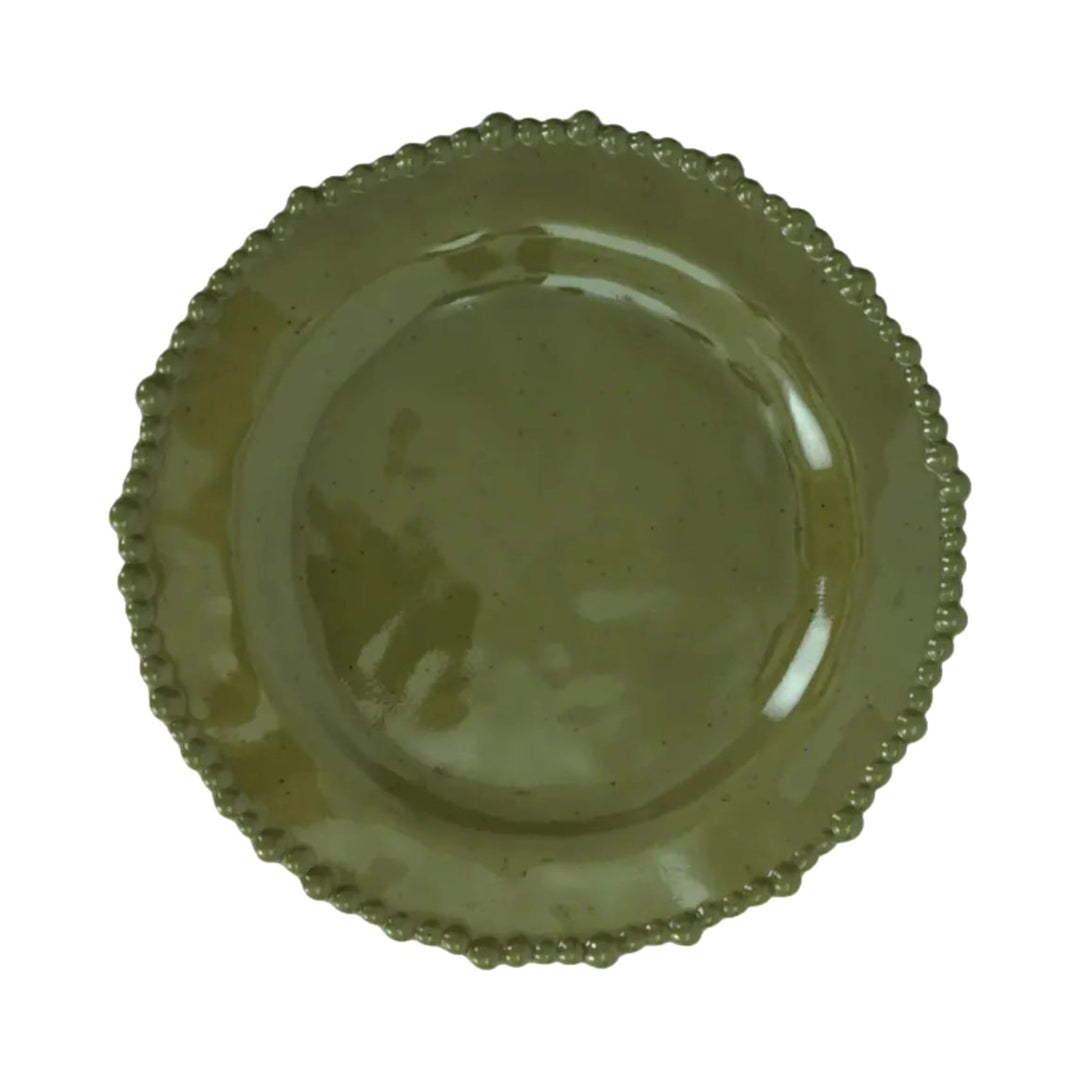 FineLeaf Pratos Conjunto com 6 Pratos Rasos de Melamina Dots Verde