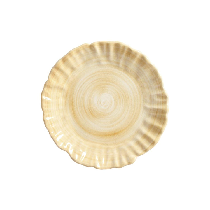 FineLeaf pratos SOBREMESA Pratos Amarelo <br> Kit com 6 Unidades