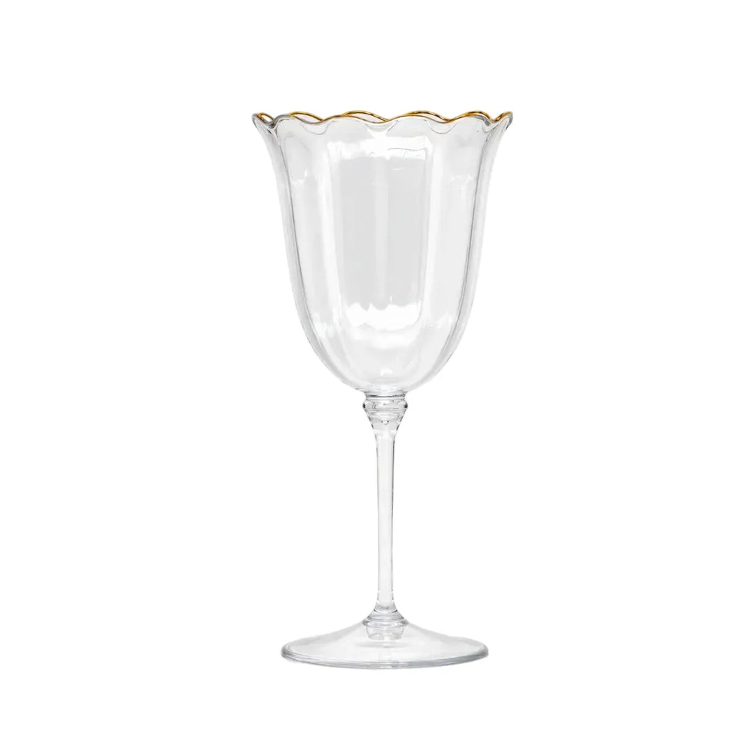 FineLeaf Taça Vinho <br> kit 4 Glass com dourado