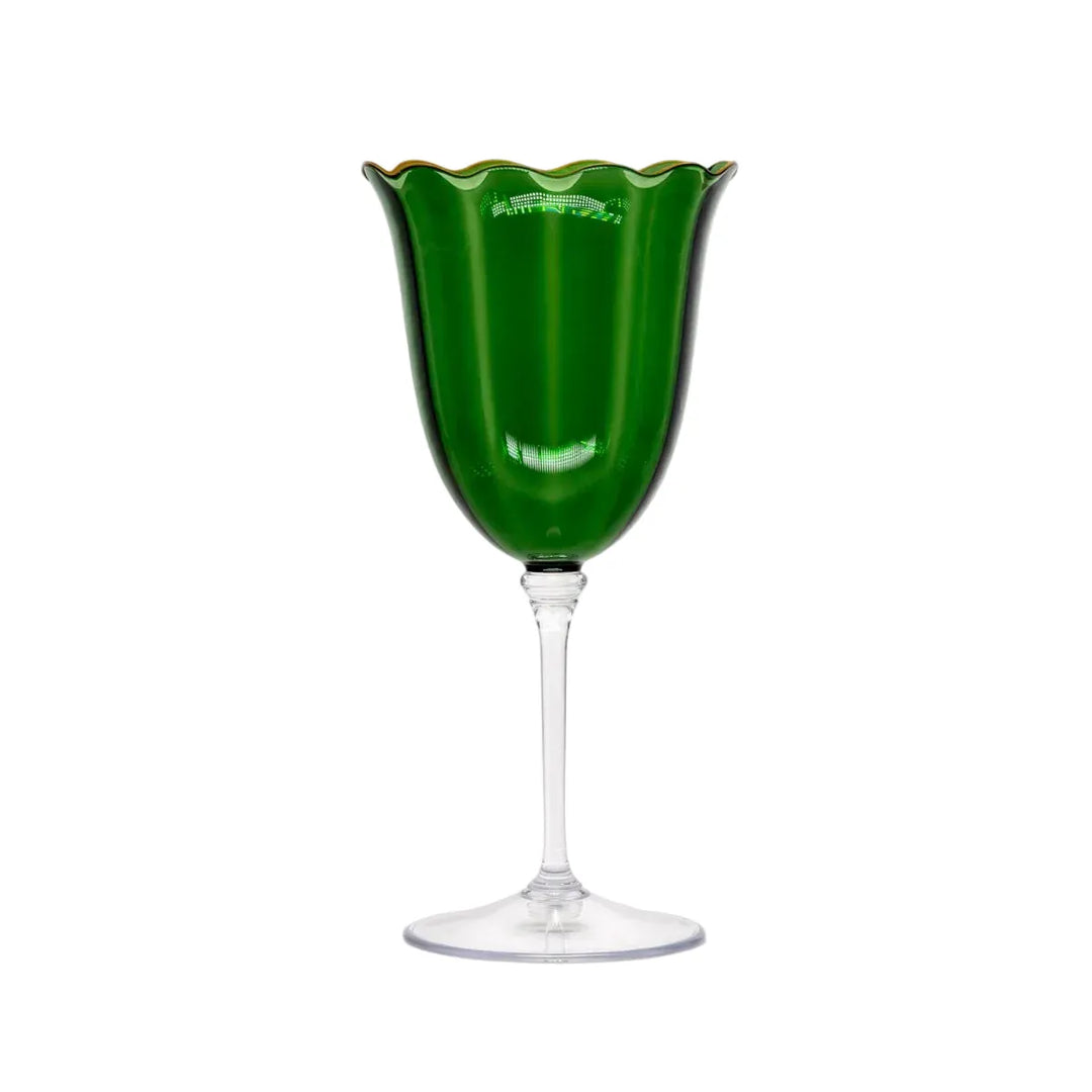 FineLeaf Taça Vinho <br> KIT 4 Verde com Dourado