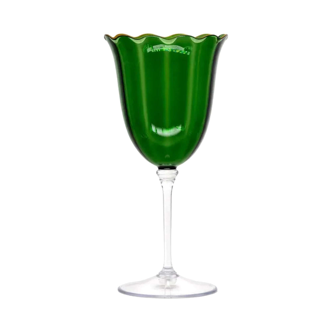FineLeaf Taças Taça Vinho – KIT 4 Verde com Dourado