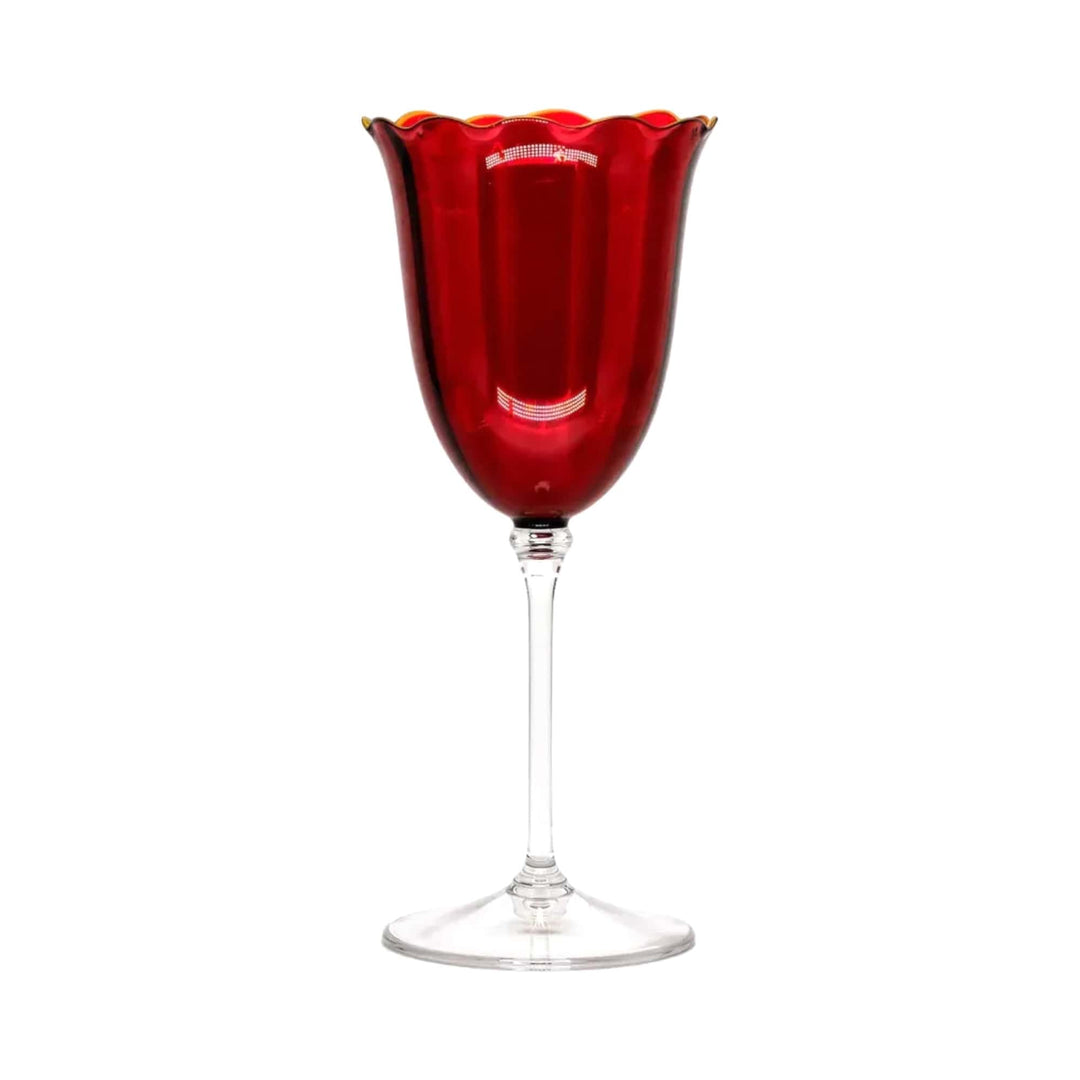 FineLeaf Taças Taça Vinho – KIT 4 Vermelho com Dourado
