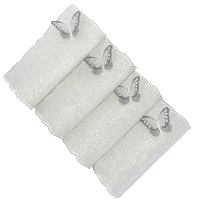 FineLeaf Guardanapos de Coquetel Guardanapos de Coquetel <br>  Borboletas Cinza