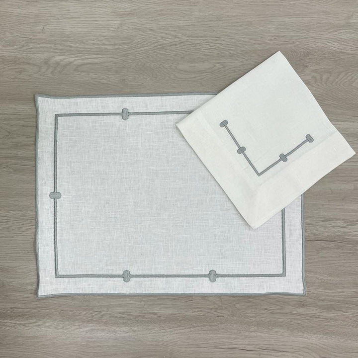 FineLeaf Jogos Americanos Dimgray Jogo Americano com Guardanapo <br> Minimalista Retangular