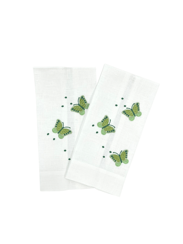 FineLeaf Toalhas de Lavabo Green Toalhas de Lavabo <br> Borboletas